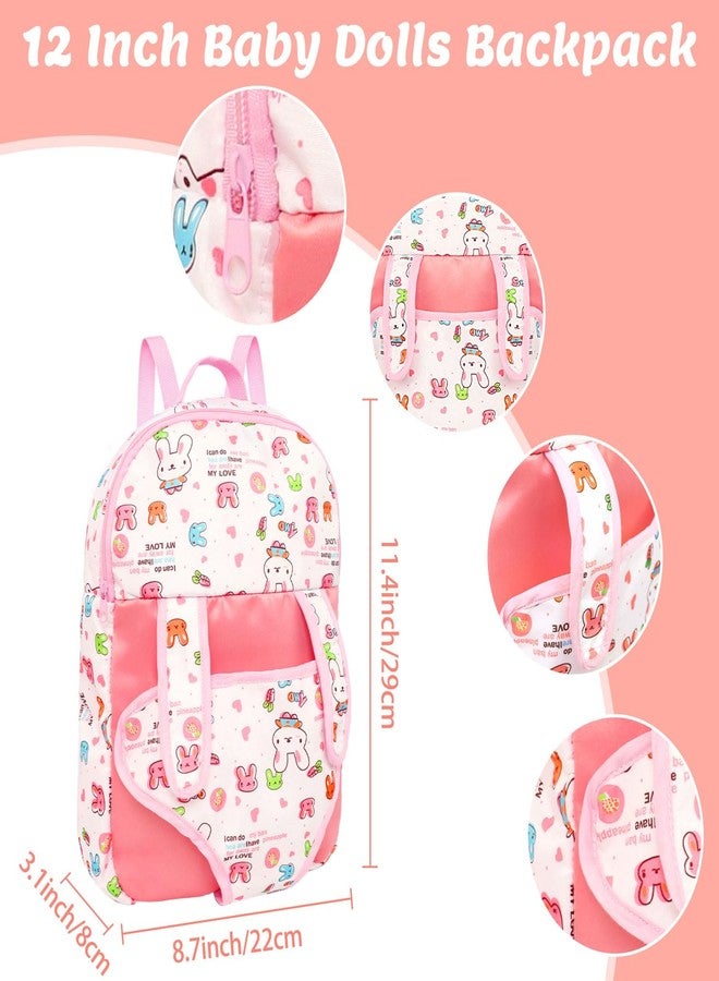 UNICORN ELEMENT 12" Baby Dolls with Backpack Carrier,12 Inch Baby Doll Accessories Cute Hat Pacifier Bottle Diaper Doll Playset for 3+ Year Old Kids - Image 3